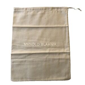 Manolo Blahnik Dustbag 10.5x13.5 Shoe Protection Cream Authentic Drawstring